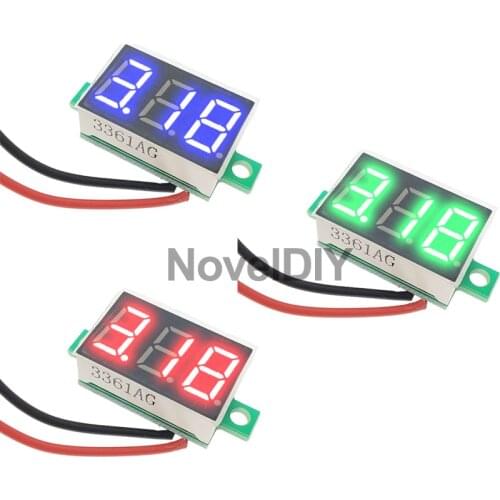 5 12V Car 0.36 Inch LED Digital Voltmeter Voltage Meter Adjustable Volt Detector Tester Monitor DC 2.7-32V 2 Wire