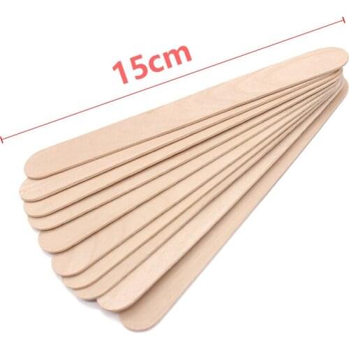 50pcs Disposable Tongue Depressors Lengthen Wooden Hair Removal Tattoo Waxing Stick Tongue For Beauty Tools 150mm*10mm*2mm