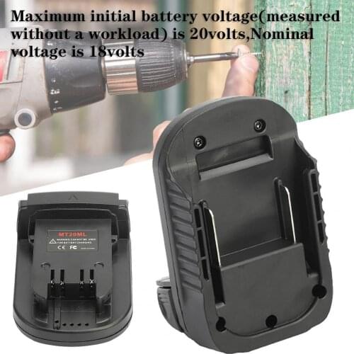 MT20ML Battery Adapter Wear Resistant Replacement Fireproof ABS Portable18V to 18V Battery Converter for Makita