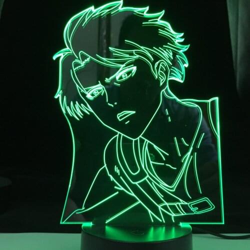 Anime Attack on Titan Levi Ackerman Acrylic 3d Lamp for Home Room Decor Light Child Gift Levi Ackerman LED Night Light
