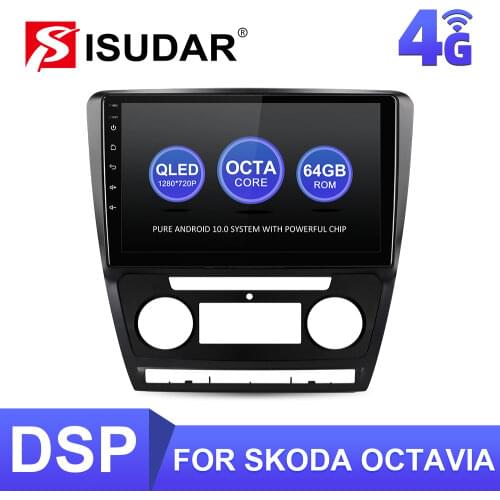 ISUDAR V57S Car Radio For Skoda Octavia A5 2009 2010 2011 2012 2013 2 din Android Autoradio Multimedia GPS Camera RAM 2G ROM 32G