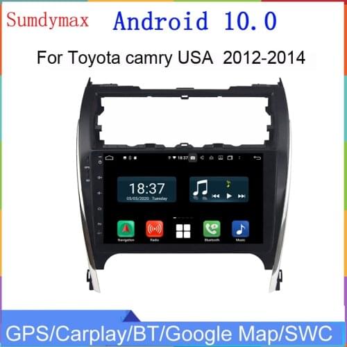 10.1inch big touch screen android 10 car dvd player for toyota camry 2012-2017 USA middle East car audio stereo bluetooth wifi
