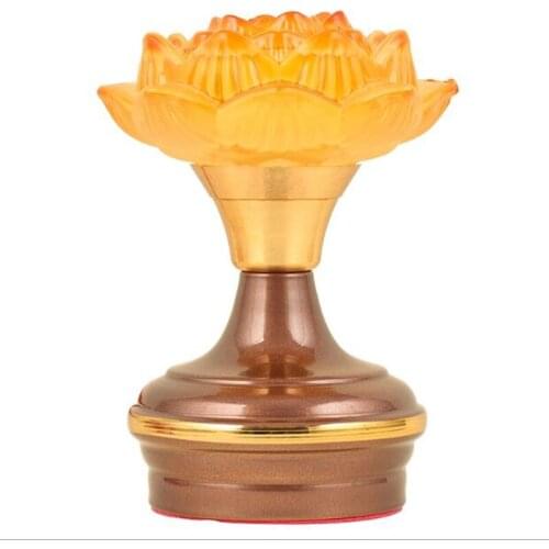 Free Shipping 12.5cm 3 Methods Opening Light,7 Kinds Colors Resin Lotus LED Buddhist Putting Offerd Lamps