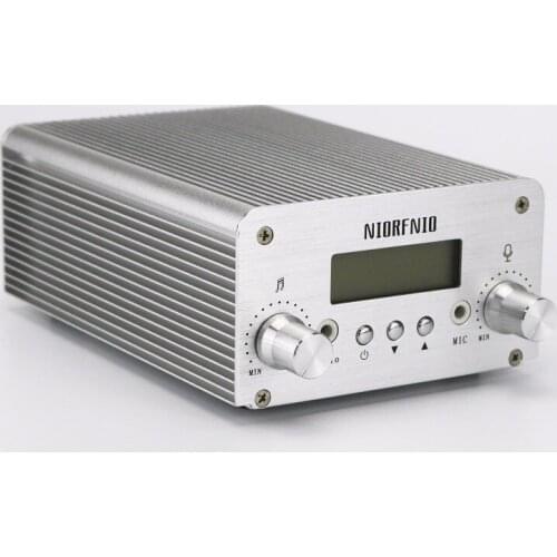 Free Shipping NIO-T6A 1W/6W Digital TV Signal Amplifier Silver Color Broadcasting Radio Equipment 76-108 MHz Adjustable