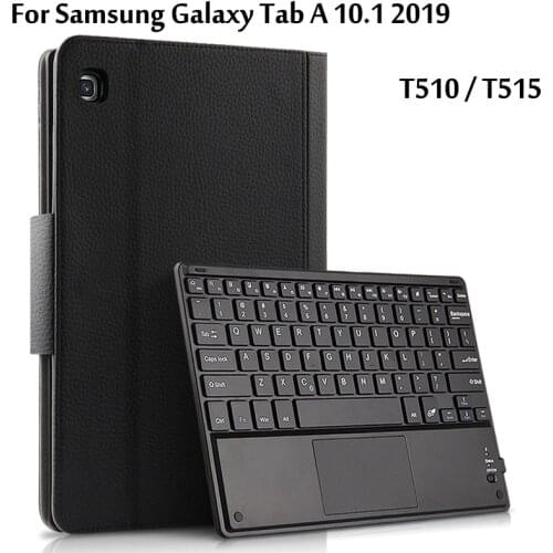 Wireless Bluetooth Keyboard Case For Samsung Galaxy Tab A 10.1 2019 SM-T510 T510 T515 Tablet Case Leather Stand Funda Cover