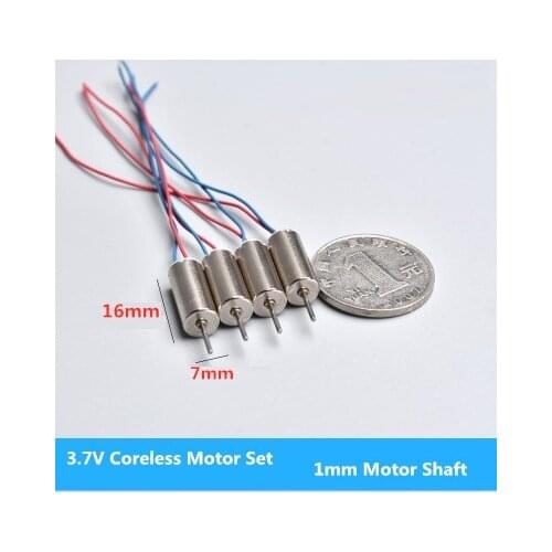 4pcs as showing Diameter 7mm Length 16mm 716 coreless Motor 1mm Shaft R/C Toys Drone Quadcopter Rc Spare Parts Accessories