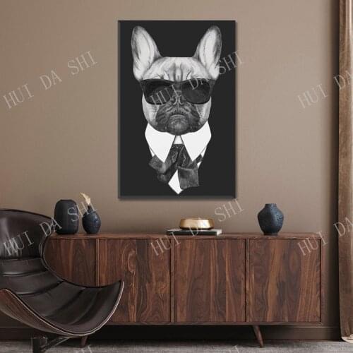 Big Boss French Bulldog Canvas Print Art for Office Decor