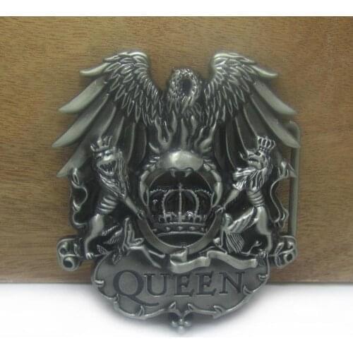 BuckleClub QUEEN crown lion music belt buckle jeans gift belt buckle FP-03087-1 pewter finish 4cm width loop drop shipping