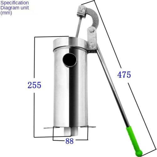 Household Stainless Steel Manual Water Pump, Handheld Oil Pump, Vibration Suction, 1.3MM Thickness, 10M Lift