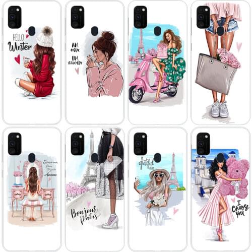 Fashion Queen Classy Paris Girl Soft Case for Samsung Galaxy M11 M10S M01 M21 M31S M51 A01 J2 Core A21 A42 J6 A6 A8 Plus A7 2018