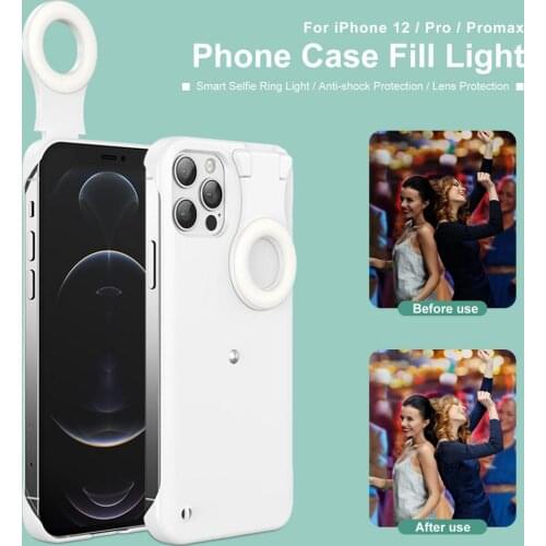 Phone Case IPhone12 Pro Max Lens Protective Case Fill Light Smart Lamp IPhone 12 Card Protective Case Back