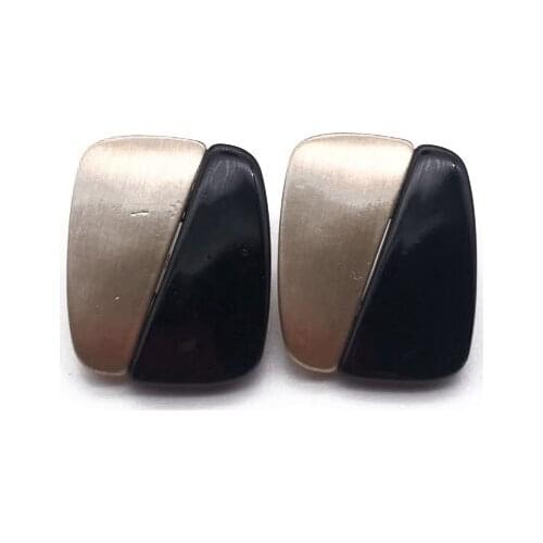 Black White Enamel Earring Stud Special Design Personality