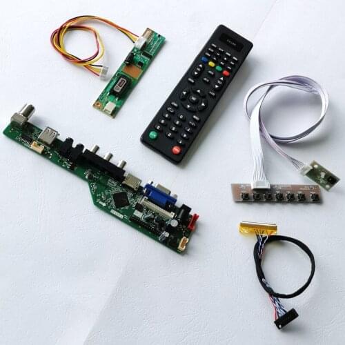 For LP154WX4 1280*800 1CCFL Inverter LVDS 30-Pin 15.4" VGA+Audio+USB+Remote notebook PC LCD screen controller board DIY kit