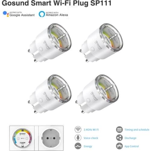 Gosund 15A Tuya WiFi EU Smart Plug Socket Energy Monitoring Remote Control Compatible With Alexa Google Home Smart Life APP