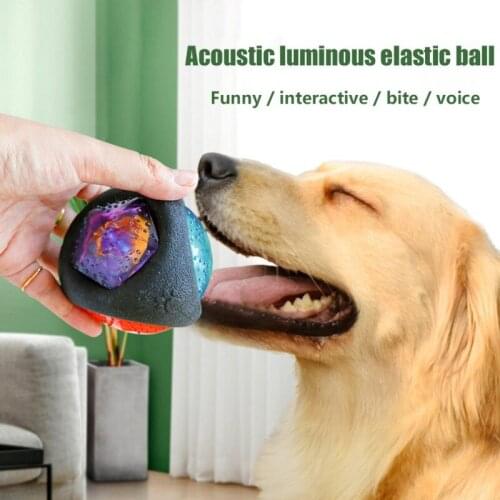 Pet Dog Toy Chew Molar Clean Tooth Bite-Resistant Durable Leisure Training Interactive Luminous Black Ball Pet Toy