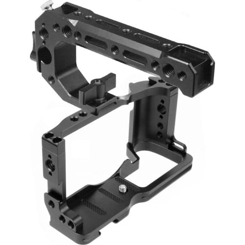 Camera Cage for Canon EOS M6 Mark II DSLR Camera + Top Handle Kit Aluminum Alloy with Cold Shoe Mount
