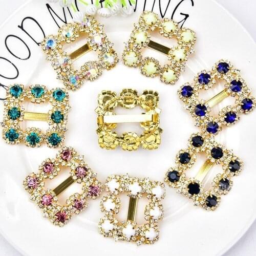 Ocean Star Full Diamond Square Shoe Buckle Rhinestone Buttons for DIY Accessories Wedding Decoration Shoes Snap Buttons