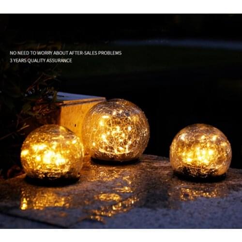 Solar Lamp Crystal Ball Globe Waterproof Warm White Fairy Light Garden Decoration Outdoor Solar Led Lights Sphere Buried Lamp