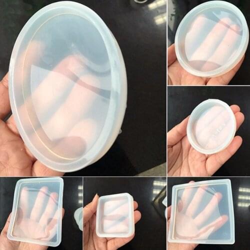 Hot 1Pc DIY Clay Plate Mold All-glossy Finish Free Polish Clay Tools Square Round Oblong Rectangle Oval Different Size