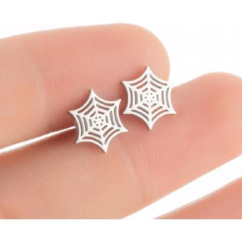 Punk Style Korean Cute Halloween Specter Spider Web Earrings for Women Kids Fashion Anime Jewelry Brincos Gothic Lover Gifts