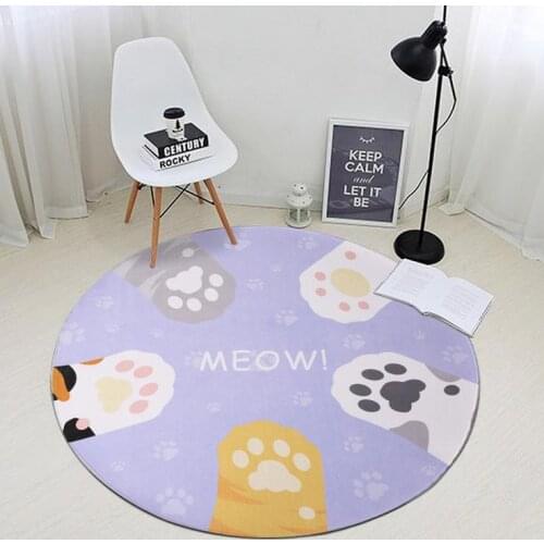 Cute cartoon animals paws round floor mats rugs bedroom living room home decoration