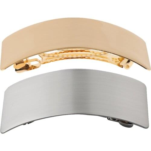 Fashion Metal Curved Automatic French Barrette Hair Clip Large Hairpin Ponytail Holder