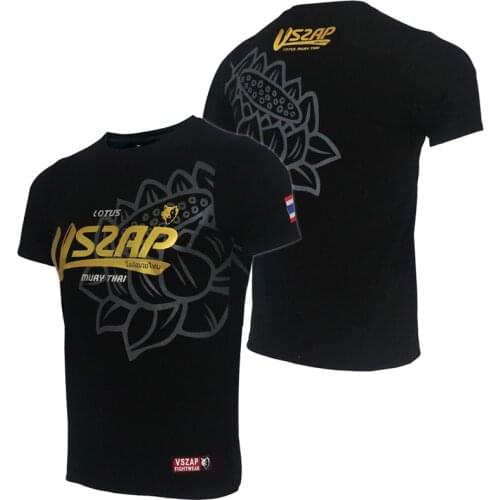 VSZAP Mens T-shirt Top Quality mma t shirts Boxing printing Polo t shirt men Shorts cool t-shirt Gym Fitness KickBoxing