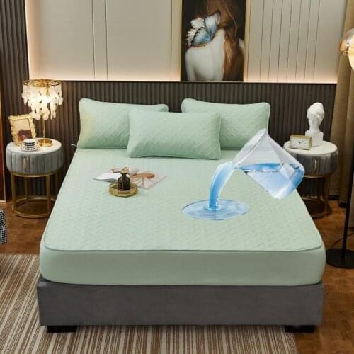 1 pc Waterproof Mattress Cover With Elastic Brushed Bed Protection Pad Queen King Size Quilted Protector Cover For Double Bed