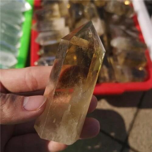 Natural citrine crystal quartz obelisk wand point healing