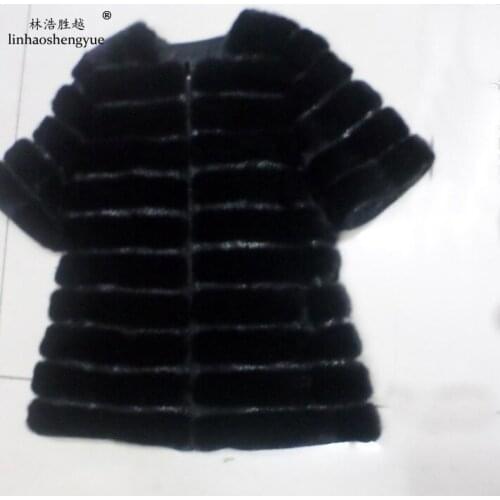 Linhaoshengyue Mink and Pigskin Printing Fur Coat
