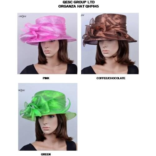NEW ARRIVAL organza hat bridal hat with feathers for wedding/races/party/church.3 colors,6pcs/lot. FREE SHIPPING