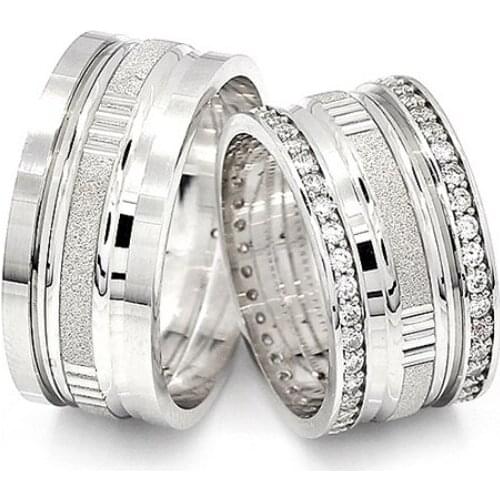 Couple Wedding Ring Sterling Silver 925 Woman And Man Luxury Jewelry Bands Fashion Engagement Anniversary Ancient Greek Model