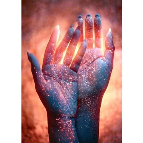 Full diamond round diamond painting palm 5D DIY diamond embroidery mosaic landscape art suit home decoration