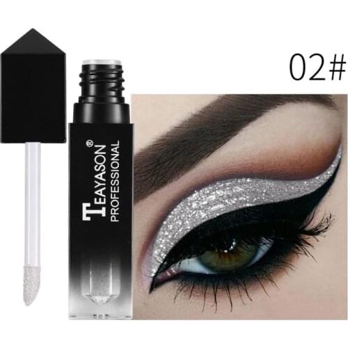 Professional Shiny Eye Liner Pen Cosmetics Liquid Eyeshadow Silver Rose Gold Color Liquid Glitter Eyeliner Women Makeup TSLM1