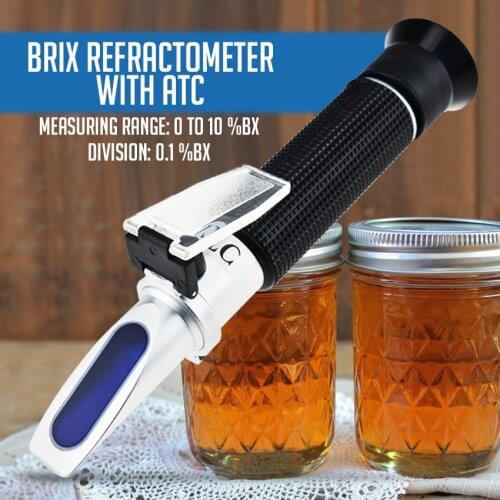 0-10% Brix Refractometer with ATC Low-Concentrated Sugar Content Solutions Accuracy 0.1% Synthetic Machining Coolants Maple