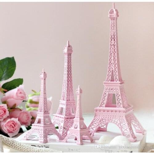 Romantic Pink Paris 3D Eiffel Tower model Alloy Eiffel Tower Metal craft for Wedding centerpieces table centerpiece