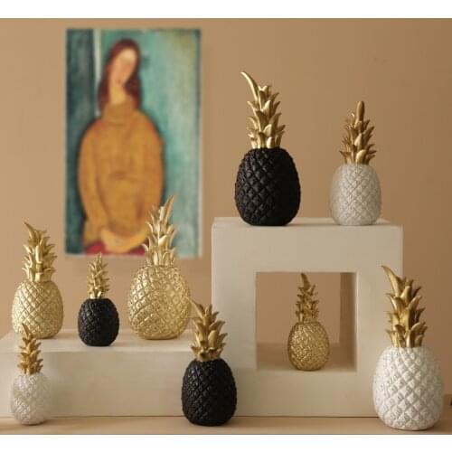 Pineapple Sculpture Statue Vase Living Room Decoration Accessories Desktop Figurine For Interior Glamour Craft Gift Home Decor
