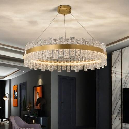 New modern glass chandelier stainless steel lamp AC110V 220V lustre hanging dining room light fixtures