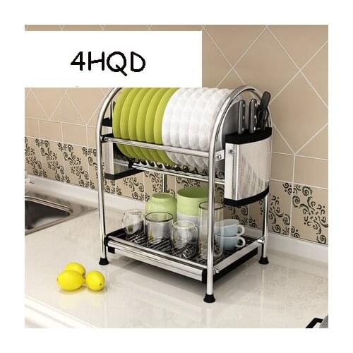 Stainless Steel Dish Rack Kitchen Rack Storage Supplies Put Dish Rack Drain Shelf Double