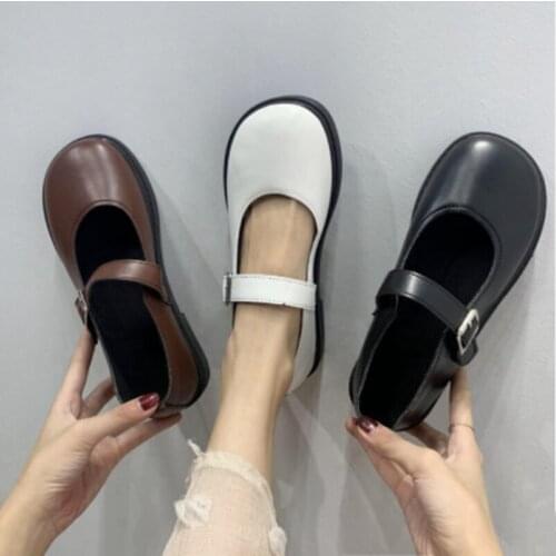 Japanese sweet lolita shoes kawaii girl round head Flat Platform Shoes shallow mouth kawaii shoes cosplay loli daily shoes