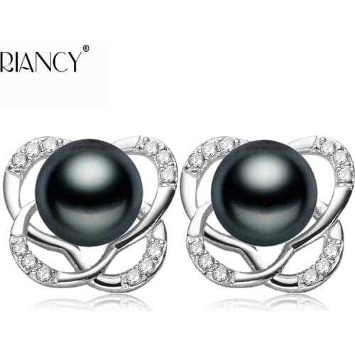 Simple fashion natural freshwater pearl earrings women 925 sterling silver hight quality pearl earrings girlfriend birthday gift