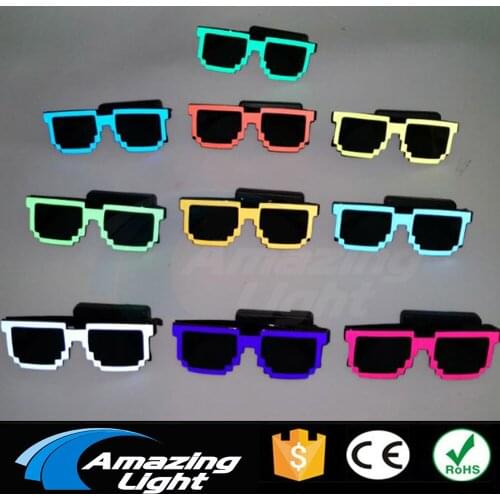 Hot sale LED Light up Glasses Wireless Luminous Glasses with Dark Lens Glow Party Costume Sunglasses Bar Club KTV Disco Supplies