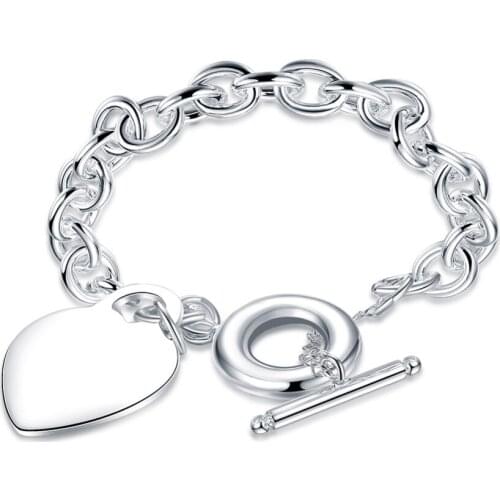 925 Sterling Silver Love Heart TO Buckle For Women Wedding Engagement Party Fashion Jewelry
