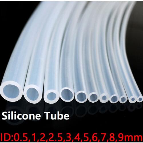 1 Meters Food Grade Clear Transparent Silicone Rubber Hose ID 0.51 2 3 4 5 6 7 8 9 10 mm O.D Flexible Nontoxic Silicone Tube