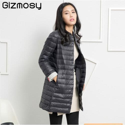 1PC New Thin Down Jacket Winter Coat Women Winter jacket woemn Long Coats Outerwear Parka Chaquetas Mujer Manteau Femme BN009