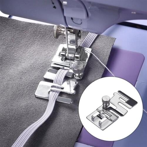 1Pc Stainless Steel Domestic Sewing Machine Foot Presser for Elastic Cord Band Fabric Stretch DIY Sewing Machine Accessories