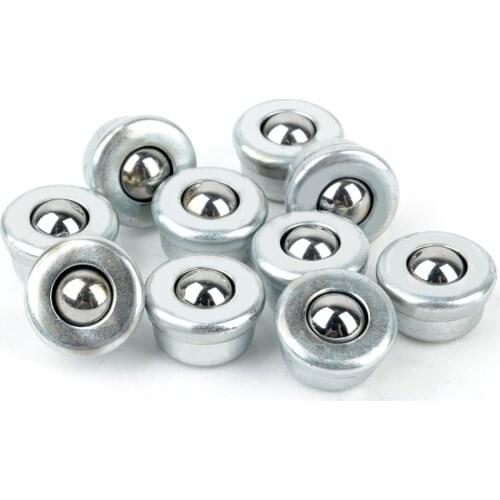 10pcs CY-8H 8mm Sliver Ball Metal Transfer Bearing Unit Conveyor Roller Wheels Practical Small Flat Round Bull Eye Wheel Mayitr