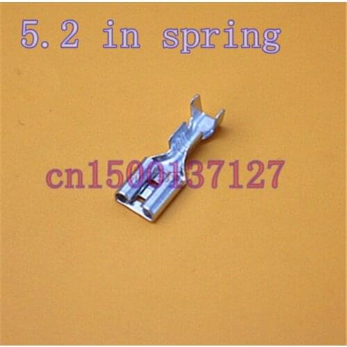 100pieces/lot 5.2 plug spring straight plug connectors copper terminals Cold spring terminals
