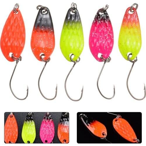 5Pcs 3cm 3g Sequin Spoon Fishing Lures Hard Baits With Single Hook Artificial Baits Swimbaits Fishing Tackle Lure Hig Quality