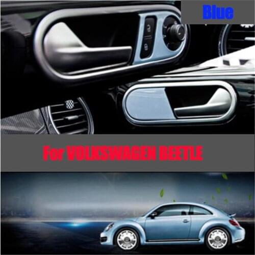 CAR INTERIOR DOOR HANDLE COVER FRAME & LOCK SWITCH TRIM STICKER FOR VOLKSWAGEN BEETLE 2013-2019 AUTO ACCESSORIES